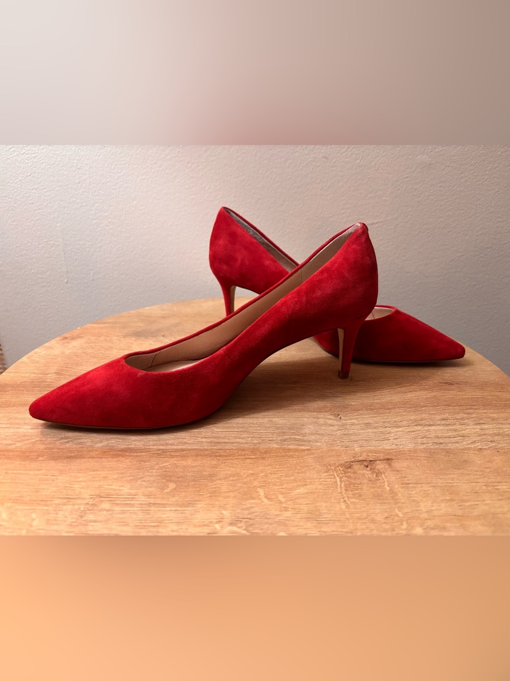 Louise et Cie Red Suede Pointed Toe Heels Size 9.5